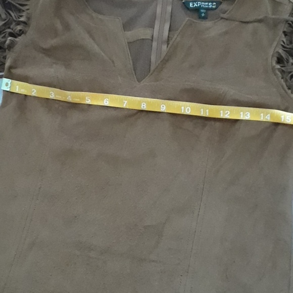 Express Faux Suede Fringe Dress - Picture 6 of 8